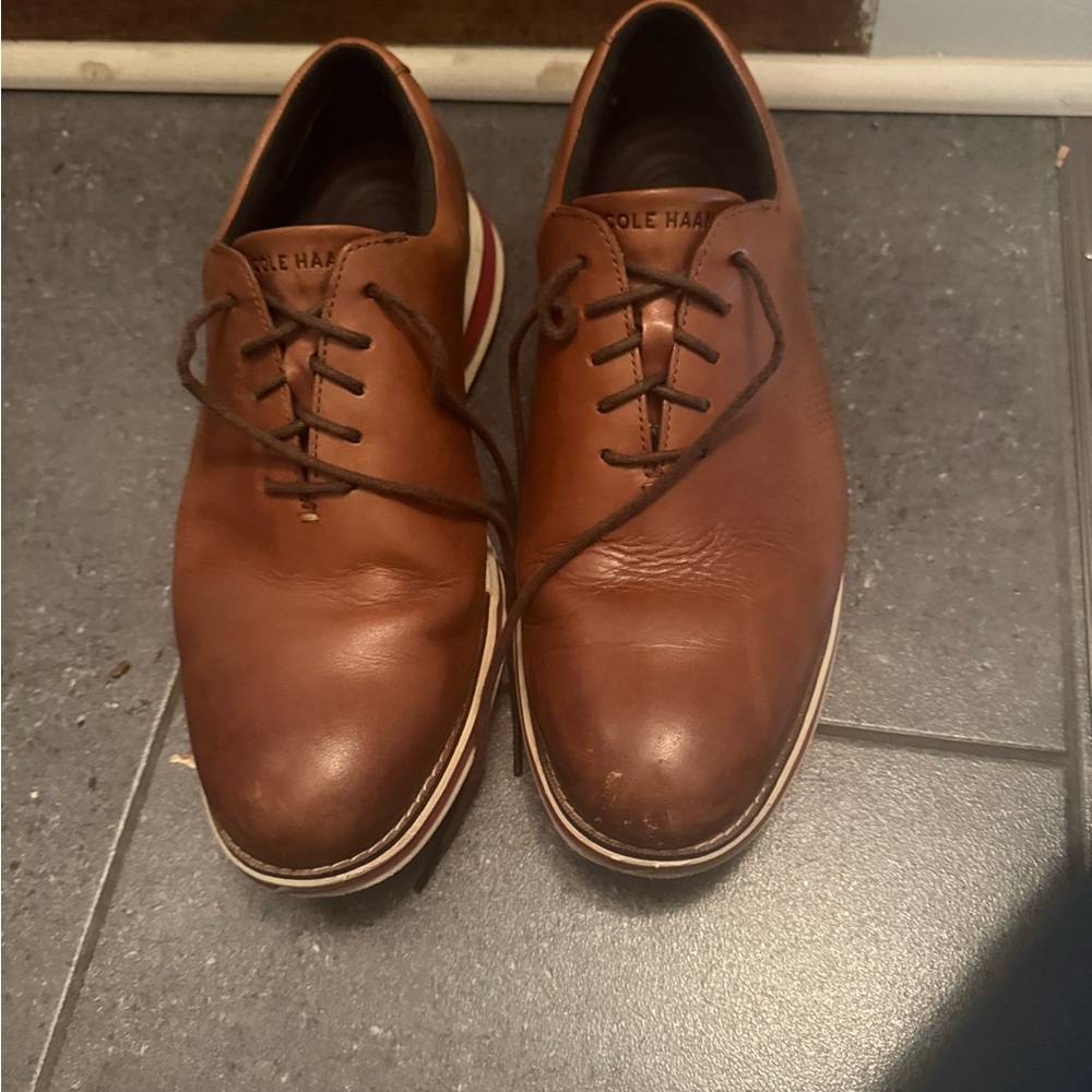 Cole Haan Tan Leather Lace-Up Shoes